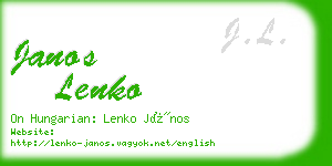 janos lenko business card